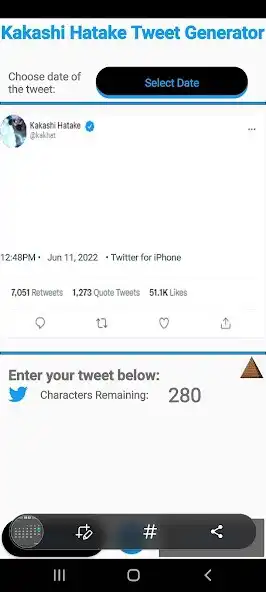 Play Kakashi Hatake Tweet Generator as an online game online Kakashi Hatake Tweet Generator with UptoPlay Play Kakashi Hatake Tweet Generator as an online game Kakashi Hatake Tweet Generator with UptoPlay