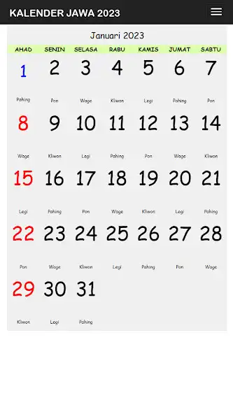 Play Kalender Pasaran Jawa Lengkap  and enjoy Kalender Pasaran Jawa Lengkap with UptoPlay