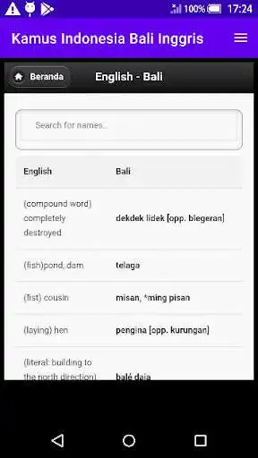 Play Kamus Indonesia Bali Inggris as an online game Kamus Indonesia Bali Inggris with UptoPlay