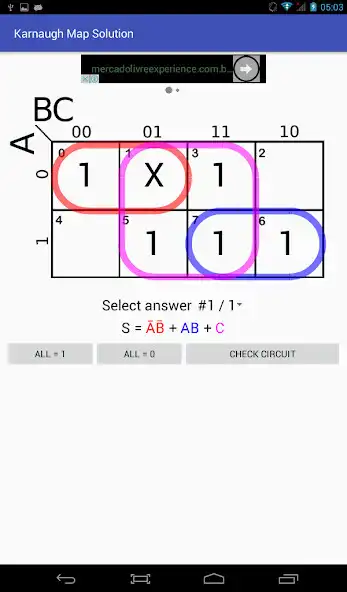 Play Karnaugh Kmap Solver (FULL)  and enjoy Karnaugh Kmap Solver (FULL) with UptoPlay
