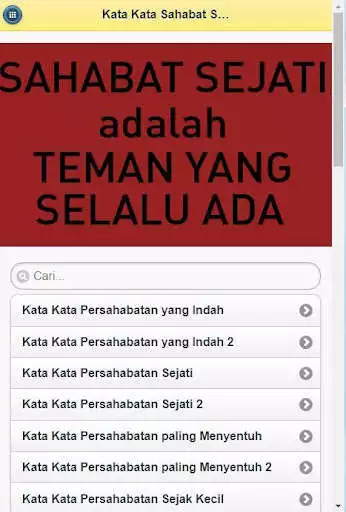 Play Kata Kata Sahabat Sejati  and enjoy Kata Kata Sahabat Sejati with UptoPlay
