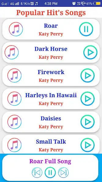 Play Katy perry all songs  and enjoy Katy perry all songs with UptoPlay