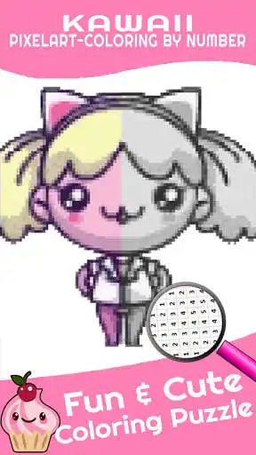 Play Kawaii Color By Number PixelArt Coloring as an online game Kawaii Color By Number PixelArt Coloring with UptoPlay