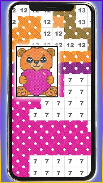 Play Kawaii Crossstitch Coloring as an online game Kawaii Crossstitch Coloring with UptoPlay
