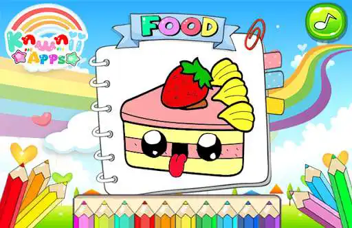 Play Kawaii Food Coloring Book as an online game Kawaii Food Coloring Book with UptoPlay