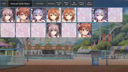 Play Kawaii Girls Pairs as an online game Kawaii Girls Pairs with UptoPlay