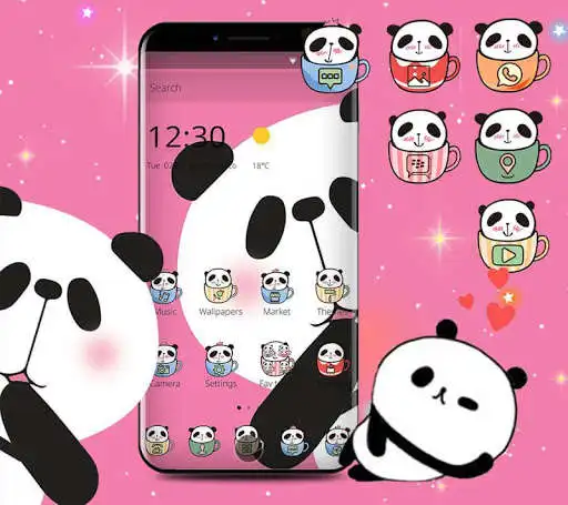 Play Kawaii Pink Panda Cartoon Theme  and enjoy Kawaii Pink Panda Cartoon Theme with UptoPlay