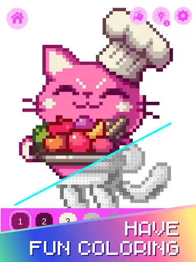 Play Kawaii Pixel Coloring Book as an online game Kawaii Pixel Coloring Book with UptoPlay