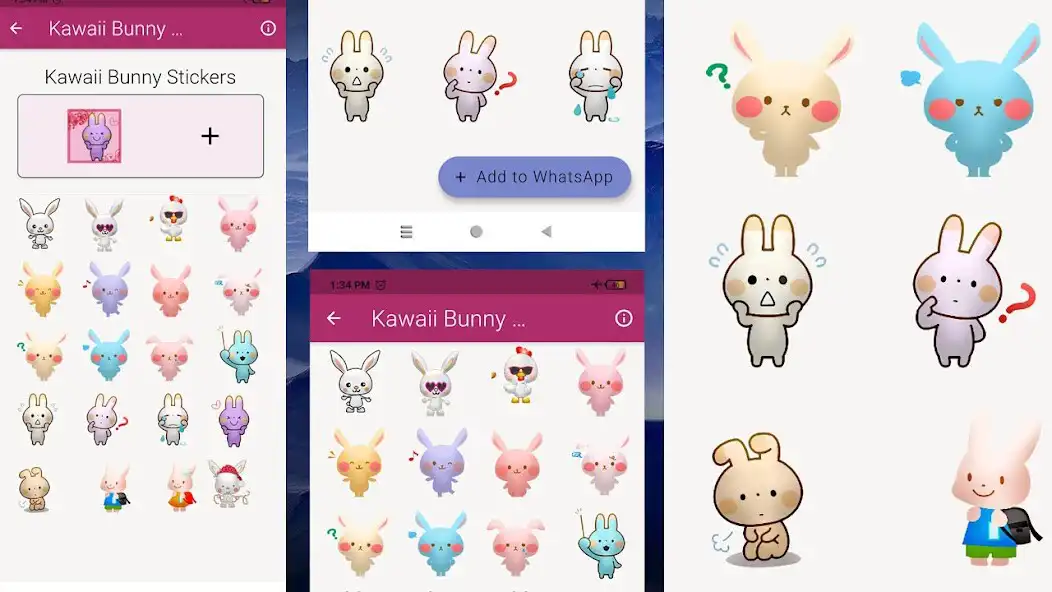 Play Kawaii Rabbit WAstickerapps  and enjoy Kawaii Rabbit WAstickerapps with UptoPlay