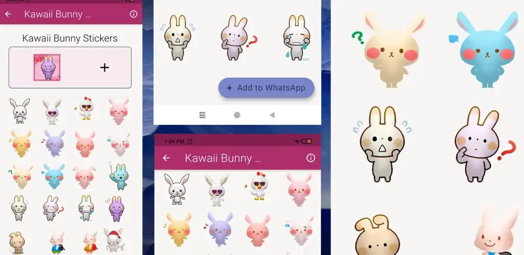 Play Kawaii Rabbit WAstickerapps as an online game Kawaii Rabbit WAstickerapps with UptoPlay