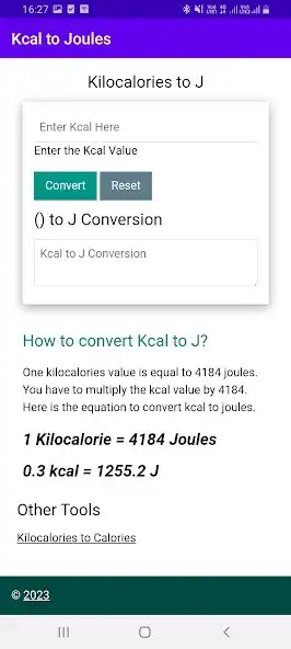 Play Kcal to Joules as an online game Kcal to Joules with UptoPlay