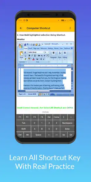 Play Keyboard Shortcut Key Practice as an online game Keyboard Shortcut Key Practice with UptoPlay