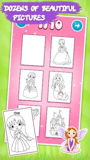 Play Kids coloring book: Princess as an online game Kids coloring book: Princess with UptoPlay
