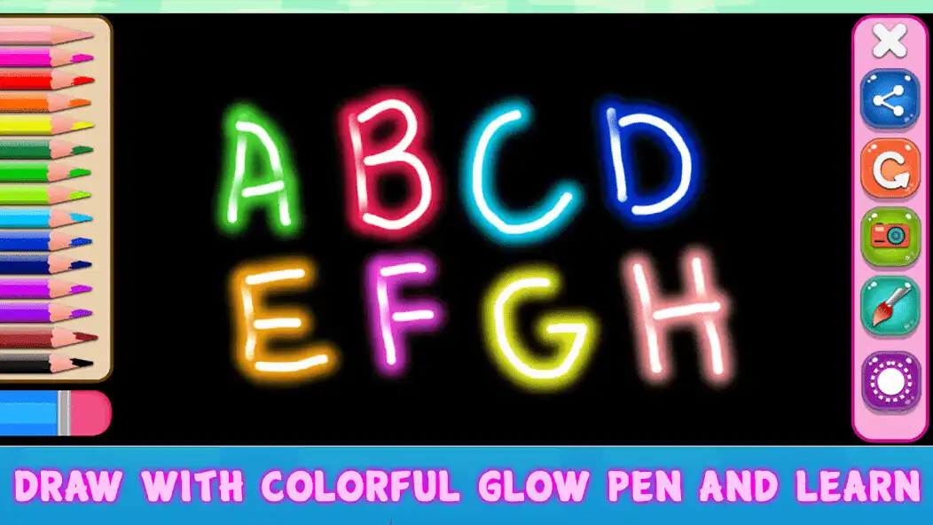 Play Kids Glow Art - Color  Draw as an online game Kids Glow Art - Color  Draw with UptoPlay