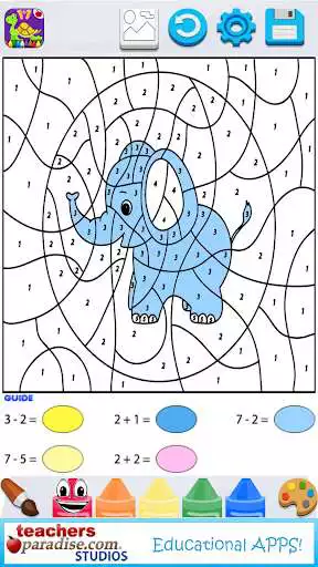 Play Kids Math Paint by Number Game as an online game Kids Math Paint by Number Game with UptoPlay