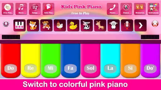 Play Kids Pink Piano as an online game Kids Pink Piano with UptoPlay