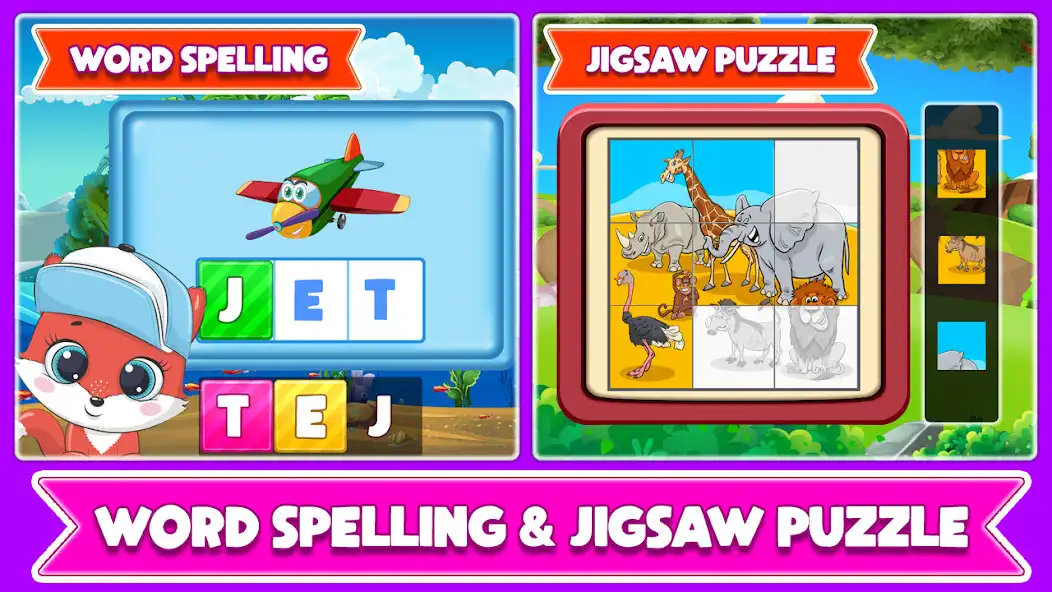Kids Spelling Jigsaw Puzzles online game with UptoPlay