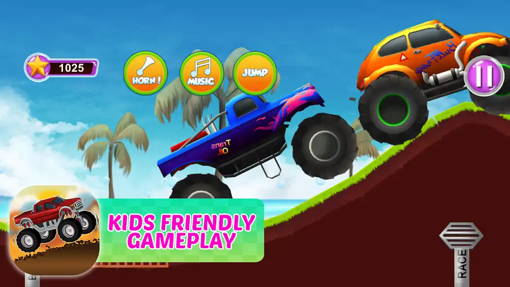 Play Kids Trucks Hills Driver Games as an online game Kids Trucks Hills Driver Games with UptoPlay