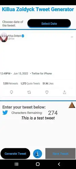 Play Killua Zoldyck Tweet Generator as an online game Killua Zoldyck Tweet Generator with UptoPlay