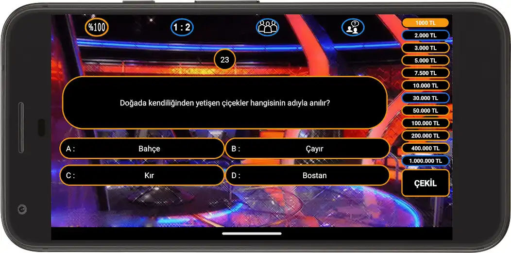 Play Kim Milyoner 2023 - 50000 Soru as an online game Kim Milyoner 2023 - 50000 Soru with UptoPlay