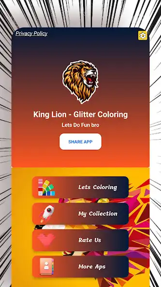 Play King Lion - Glitter Coloring as an online game King Lion - Glitter Coloring with UptoPlay