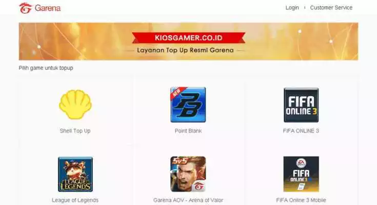 Play Kiosgamer - Layanan Top Up Resmi Garena