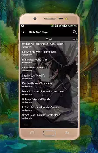 Play APK Kirito Mp3 Player  and enjoy Kirito Mp3 Player with UptoPlay com.animemusictheme.kiritomp3player