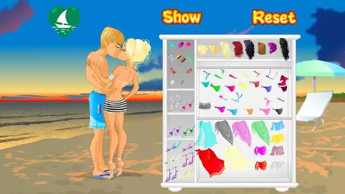 Play Kissing on a Beach Dress Up