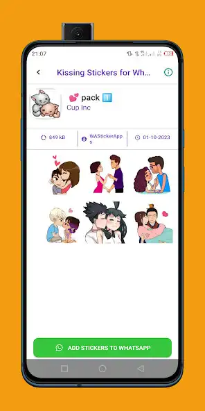 Play Kissing Stickers for WhatsApp as an online game Kissing Stickers for WhatsApp with UptoPlay