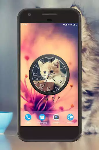 Play Kitten Clock Live Wallpaper as an online game Kitten Clock Live Wallpaper with UptoPlay