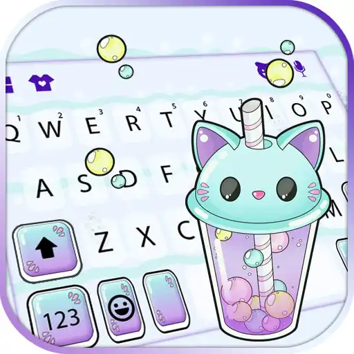 Play Kitty Bubble Tea Keyboard Background APK