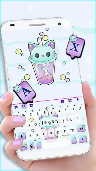 Play Kitty Bubble Tea Keyboard Background  and enjoy Kitty Bubble Tea Keyboard Background with UptoPlay