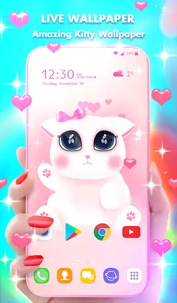 Play Kitty Love Live Wallpaper  Animated Keyboard  and enjoy Kitty Love Live Wallpaper  Animated Keyboard with UptoPlay