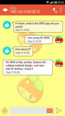 Play KK SMS Apple Girl Theme