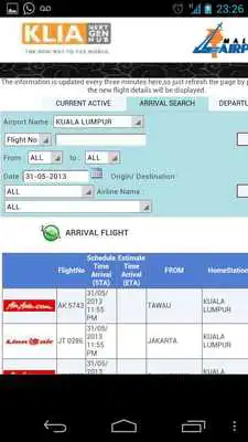 Play KLIA Live Flight Times