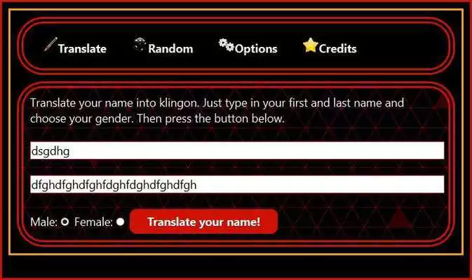 Play Klingon Name Translator