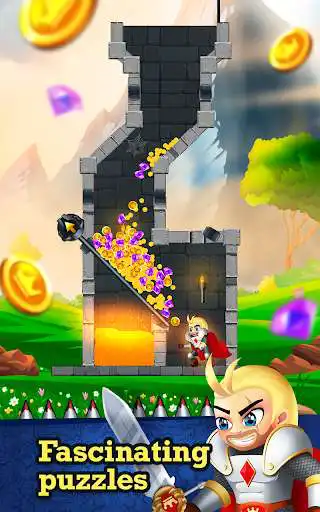 Play Knight Rescue - Pull The Pin Hero Puzzle as an online game Knight Rescue - Pull The Pin Hero Puzzle with UptoPlay