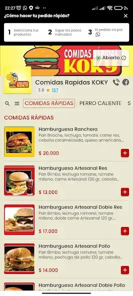 Play KOKY Comidas Rápidas as an online game KOKY Comidas Rápidas with UptoPlay