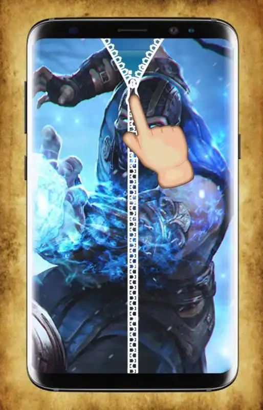 Play Kombat Sub Zero Zipper Lock Screen