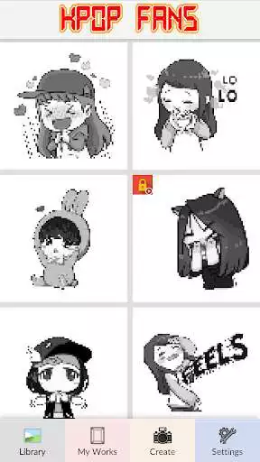Play KPOP Fans - Pixel Art as an online game KPOP Fans - Pixel Art with UptoPlay