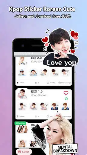 Play Kpop Sticker Korean Cute for Whatsapp as an online game Kpop Sticker Korean Cute for Whatsapp with UptoPlay