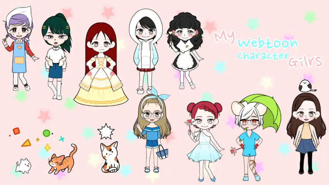 Play K-pop Webtoon Character Girls  and enjoy K-pop Webtoon Character Girls with UptoPlay