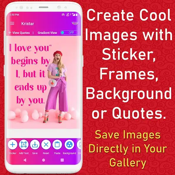 Play Kristar - Fancy Quotes Maker, Name Photo Creator as an online game Kristar - Fancy Quotes Maker, Name Photo Creator with UptoPlay
