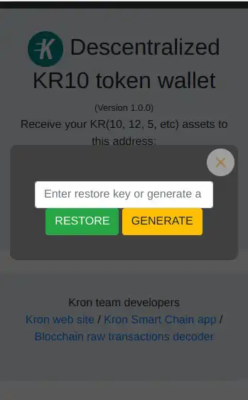 Play Kron Blockchain Asset Wallet as an online game Kron Blockchain Asset Wallet with UptoPlay