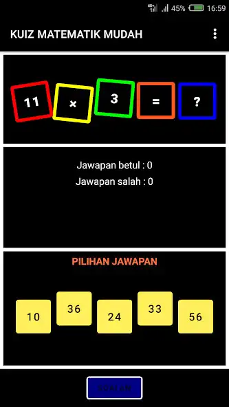 Play Kuiz Matematik Mudah as an online game Kuiz Matematik Mudah with UptoPlay