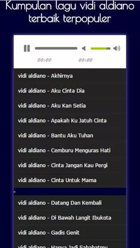 Play Kumpulan Lagu Vidi Aldiano mp3