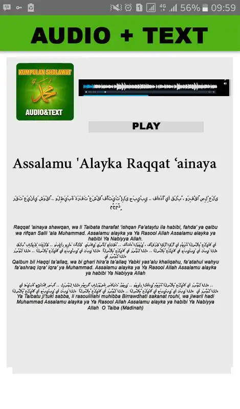 Play Kumpulan Sholawat Nabi Terbaru Text + Audio