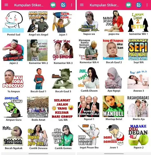 Play Kumpulan Stiker WA Lucu Keren as an online game Kumpulan Stiker WA Lucu Keren with UptoPlay