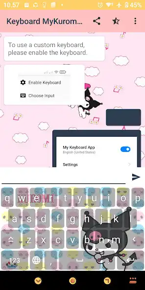 Play Kuromi MyMelody Keyboard Theme as an online game Kuromi MyMelody Keyboard Theme with UptoPlay