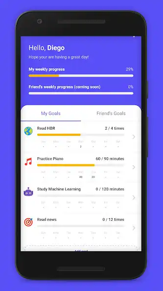 Play Kuska - Weekly goals tracker  and enjoy Kuska - Weekly goals tracker with UptoPlay